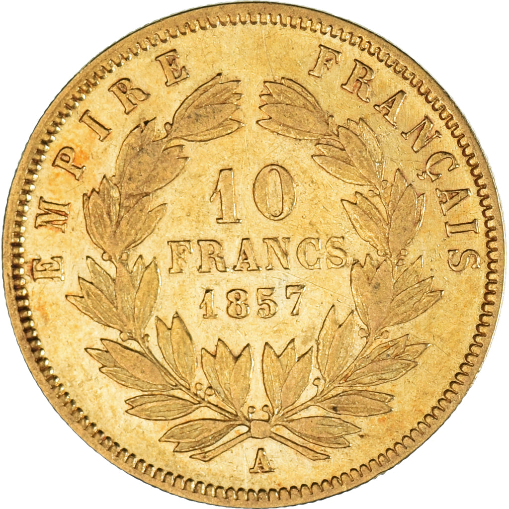 Münze, Frankreich, Napoleon III, 10 Francs, 1857, Paris, S+, Gold