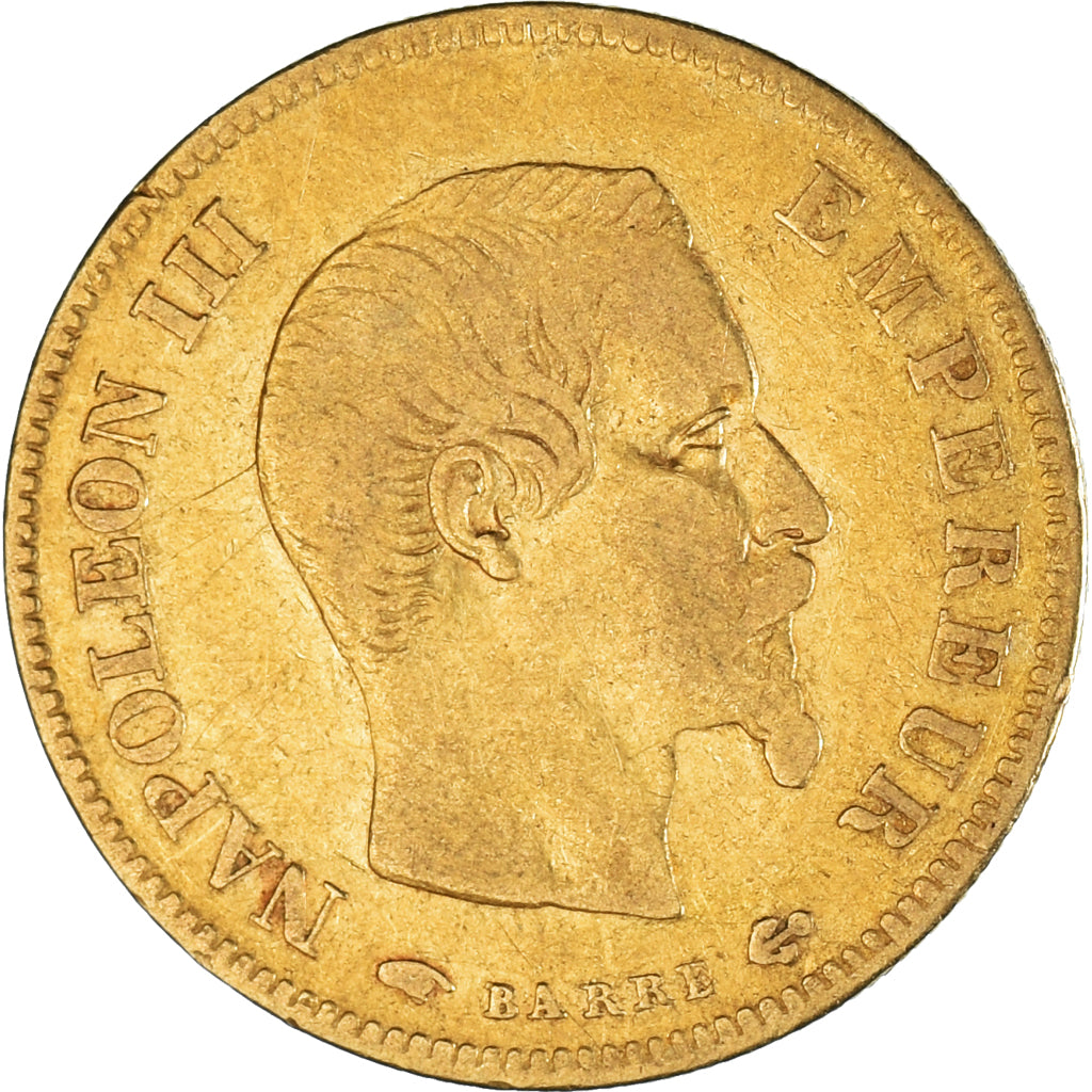 Moneta, Francia, Napoleon III, 10 Francs, 1857, Paris, MB+, Oro