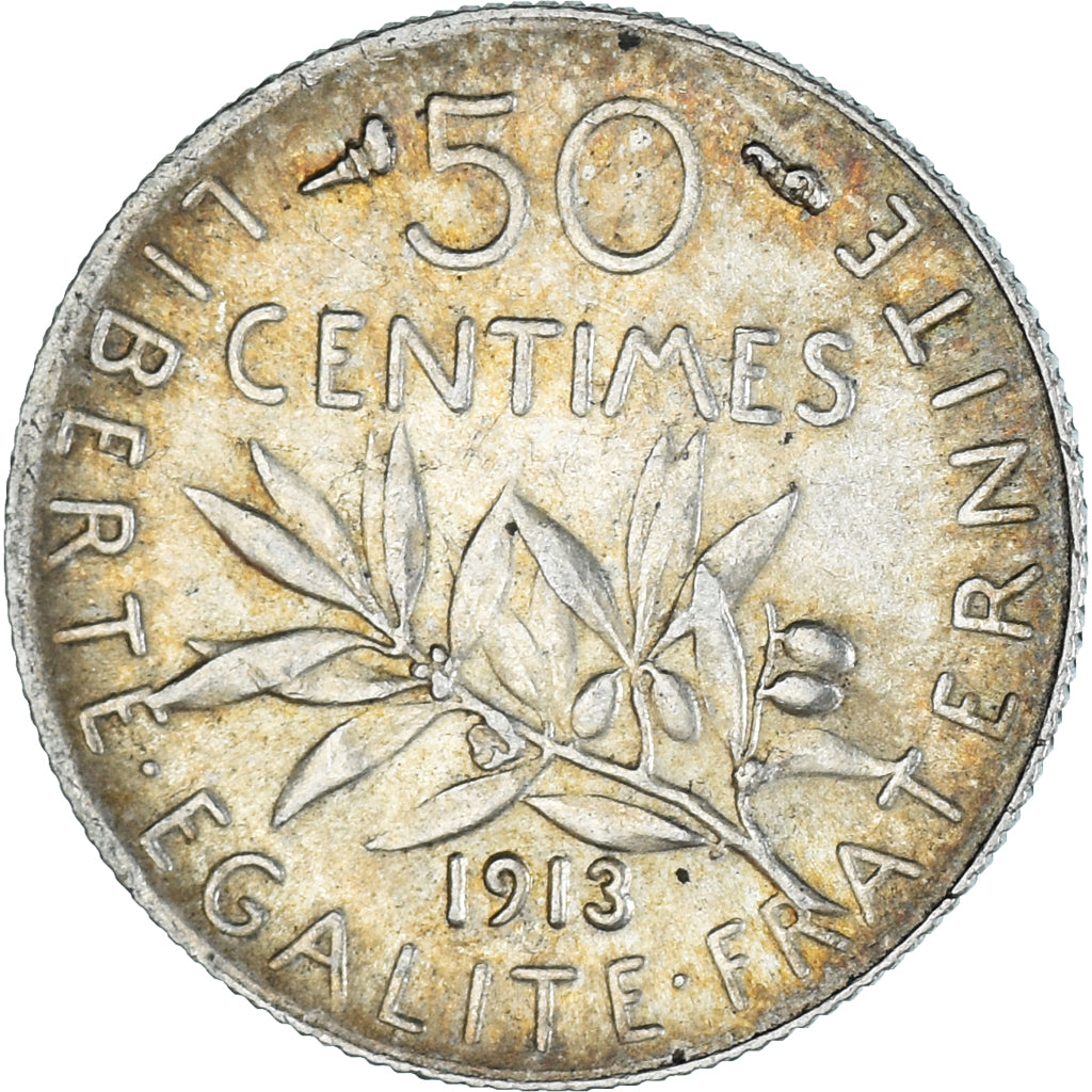 Monnaie, France, Semeuse, 50 Centimes, 1913, SUP, Argent, Gadoury:420