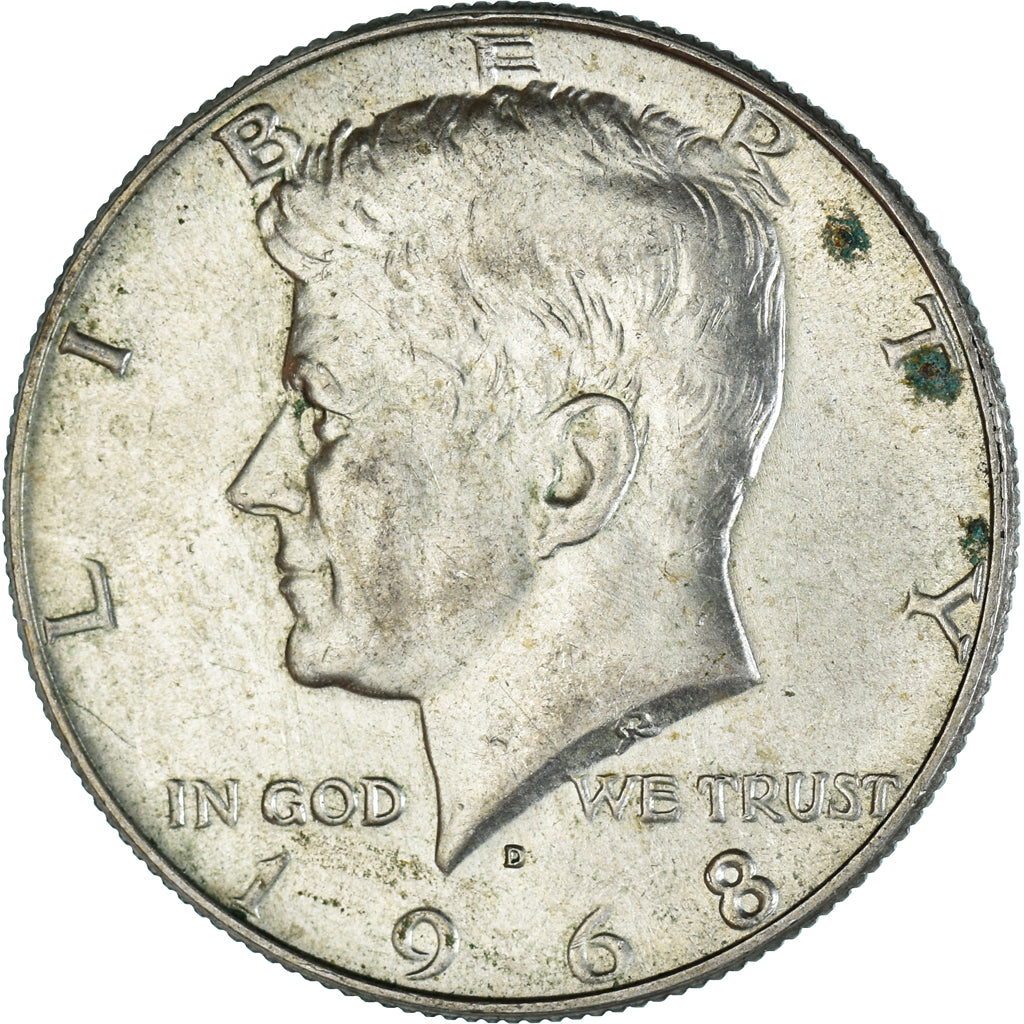 Coin, United States, Kennedy, Half Dollar, 1968, Denver, EF(40-45), Silver