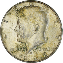 Coin, United States, Kennedy, Half Dollar, 1968, Denver, EF(40-45), Silver