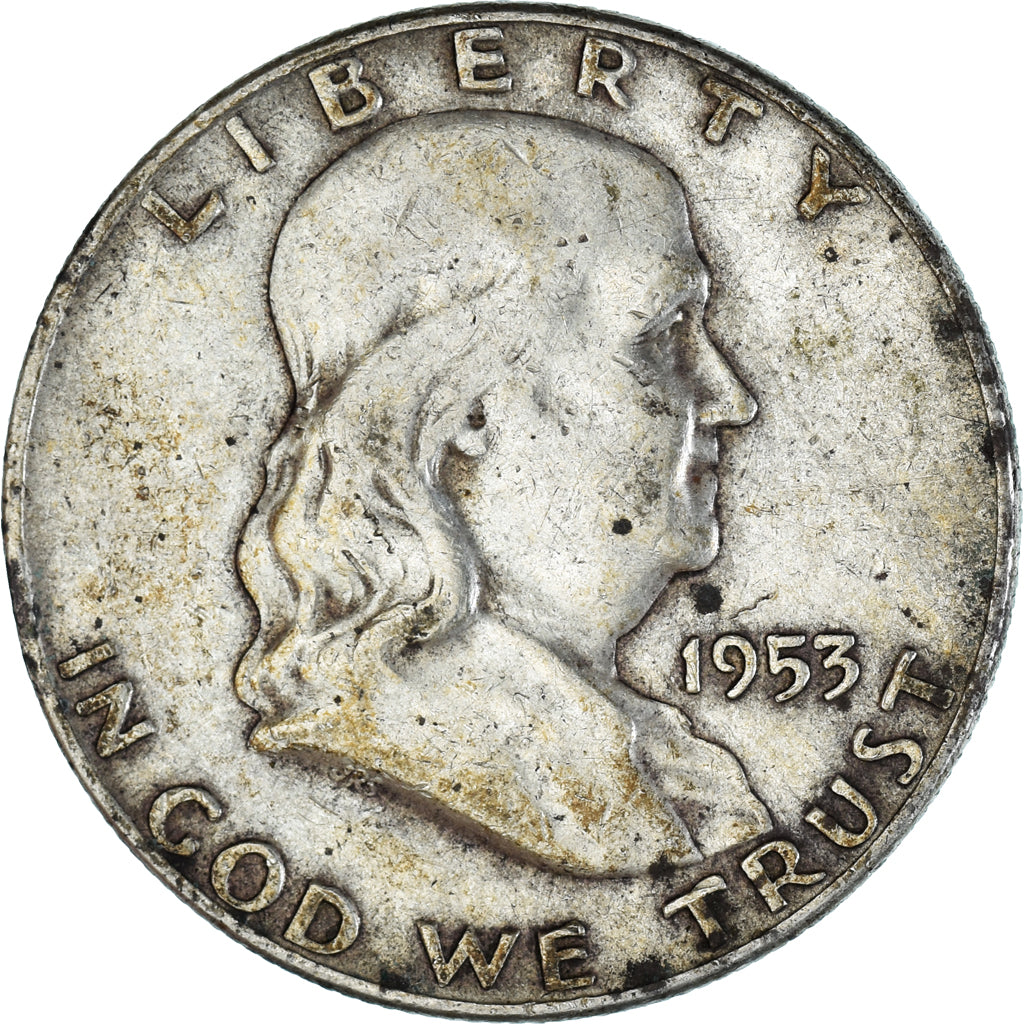 Coin, United States, Franklin Half Dollar, Half Dollar, 1953, U.S. Mint, Denver