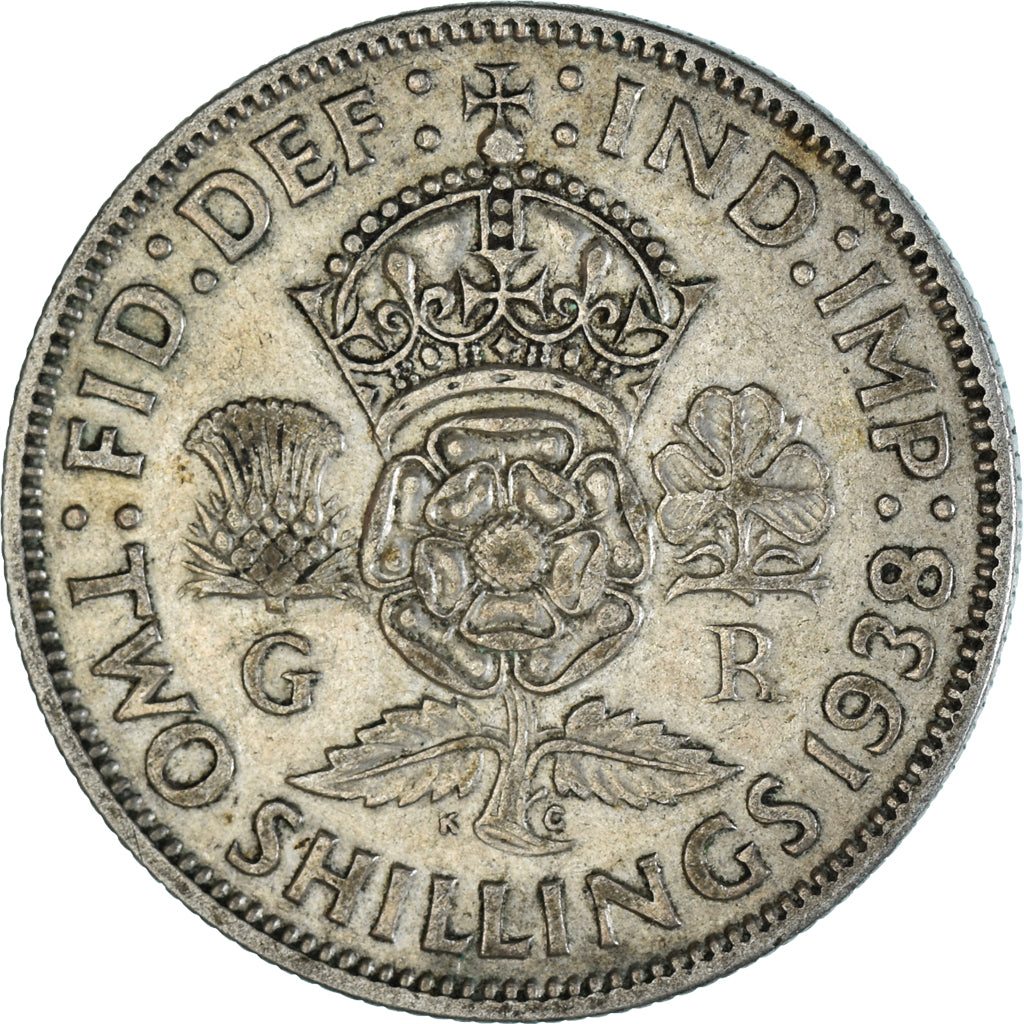 Coin, Great Britain, George VI, Florin, Two Shillings, 1938, VF(30-35), Silver