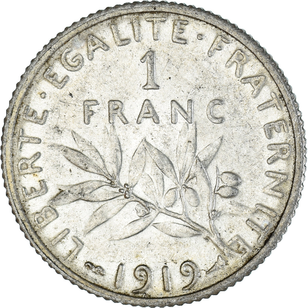 Münze, Frankreich, Semeuse, Franc, 1919, Paris, VZ+, Silber, KM:844.1