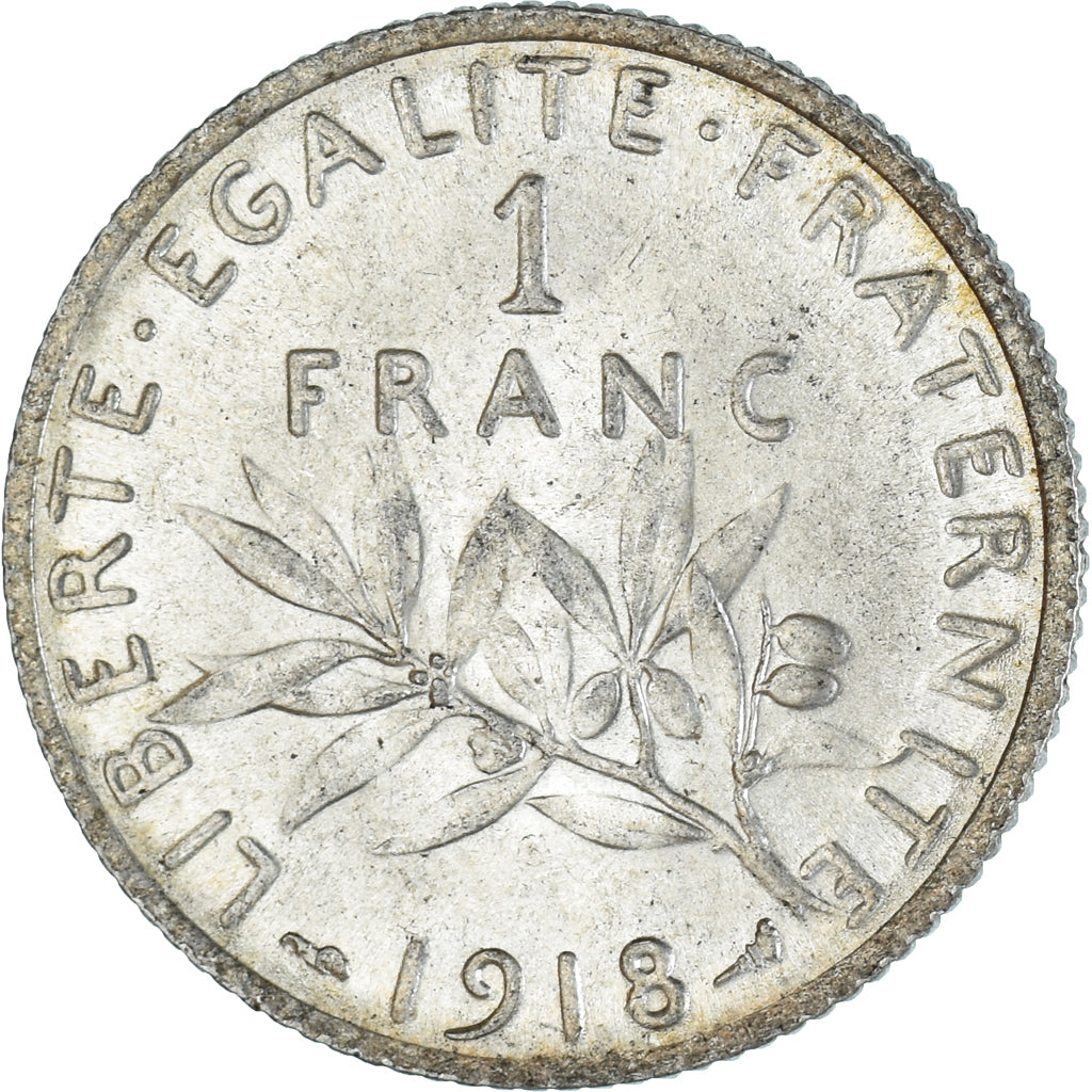 Münze, Frankreich, Semeuse, Franc, 1918, Paris, VZ+, Silber, KM:844.1