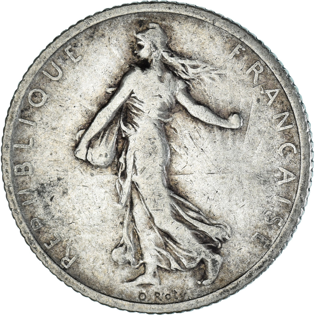 Coin, France, Semeuse, Franc, 1907, Paris, VF(30-35), Silver, KM:844.1