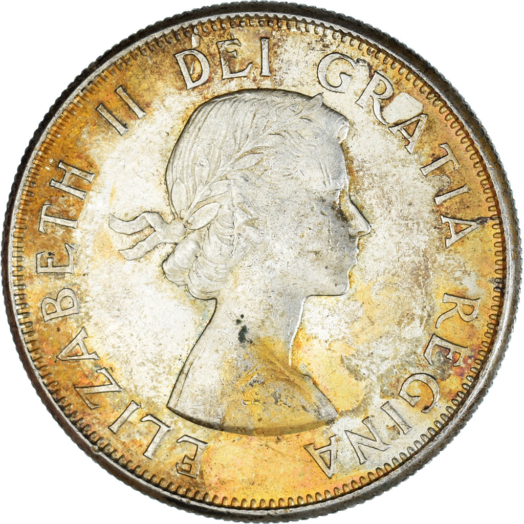 Canada, Elizabeth II, 50 Cents,1961,Royal Canadian Mint,Ottawa, AU(50-53),KM 56