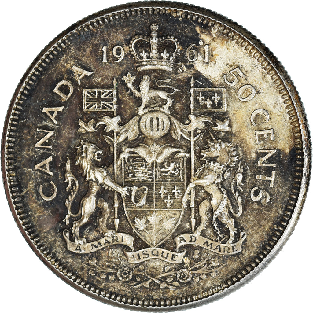 Canada, Elizabeth II, 50 Cents,1961,Royal Canadian Mint,Ottawa, AU(50-53),KM 56