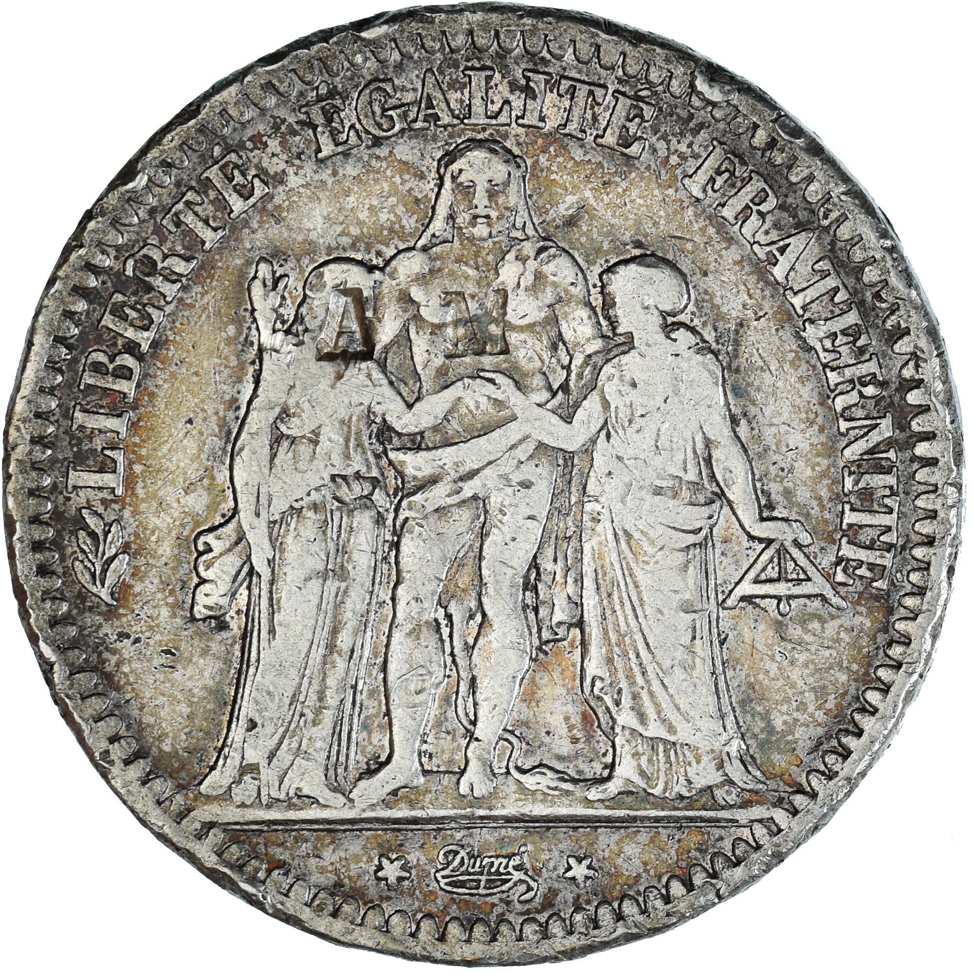 Moneta, Francja, Hercule, 5 Francs, 1848, Paris, VF(30-35), Srebro, KM:756.1