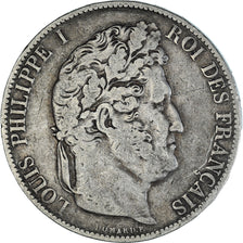 France, Louis-Philippe, 5 Francs, 1844, Lille, VF(20-25), Silver, KM:749.13