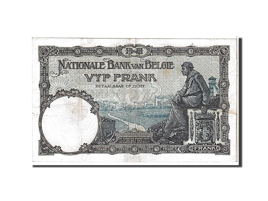 Geldschein, Belgien, 5 Francs, 1923, KM:93, SS