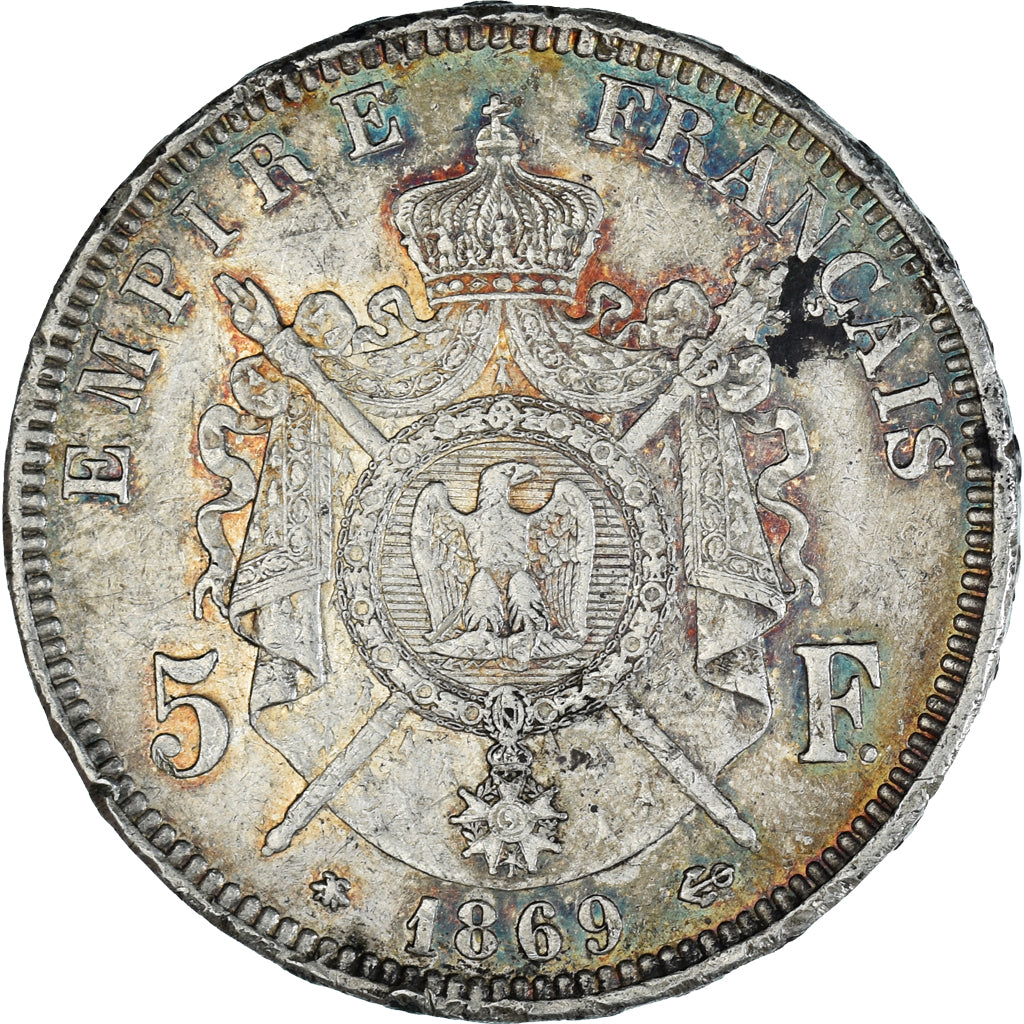 Coin, France, Napoleon III, Napoléon III, 5 Francs, 1869, Paris, VF(20-25)