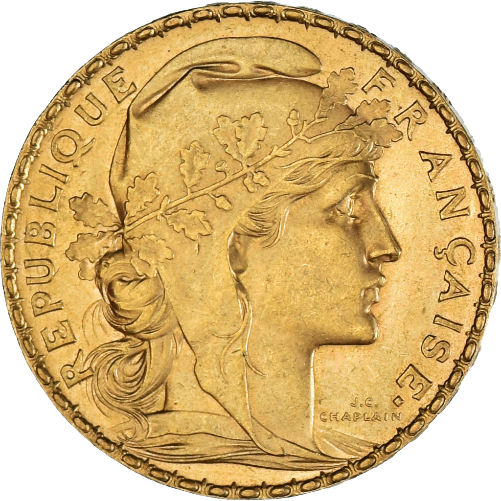 Moneta, Francja, Marianne, 20 Francs, 1901, Paris, AU(50-53), Złoto, KM:847