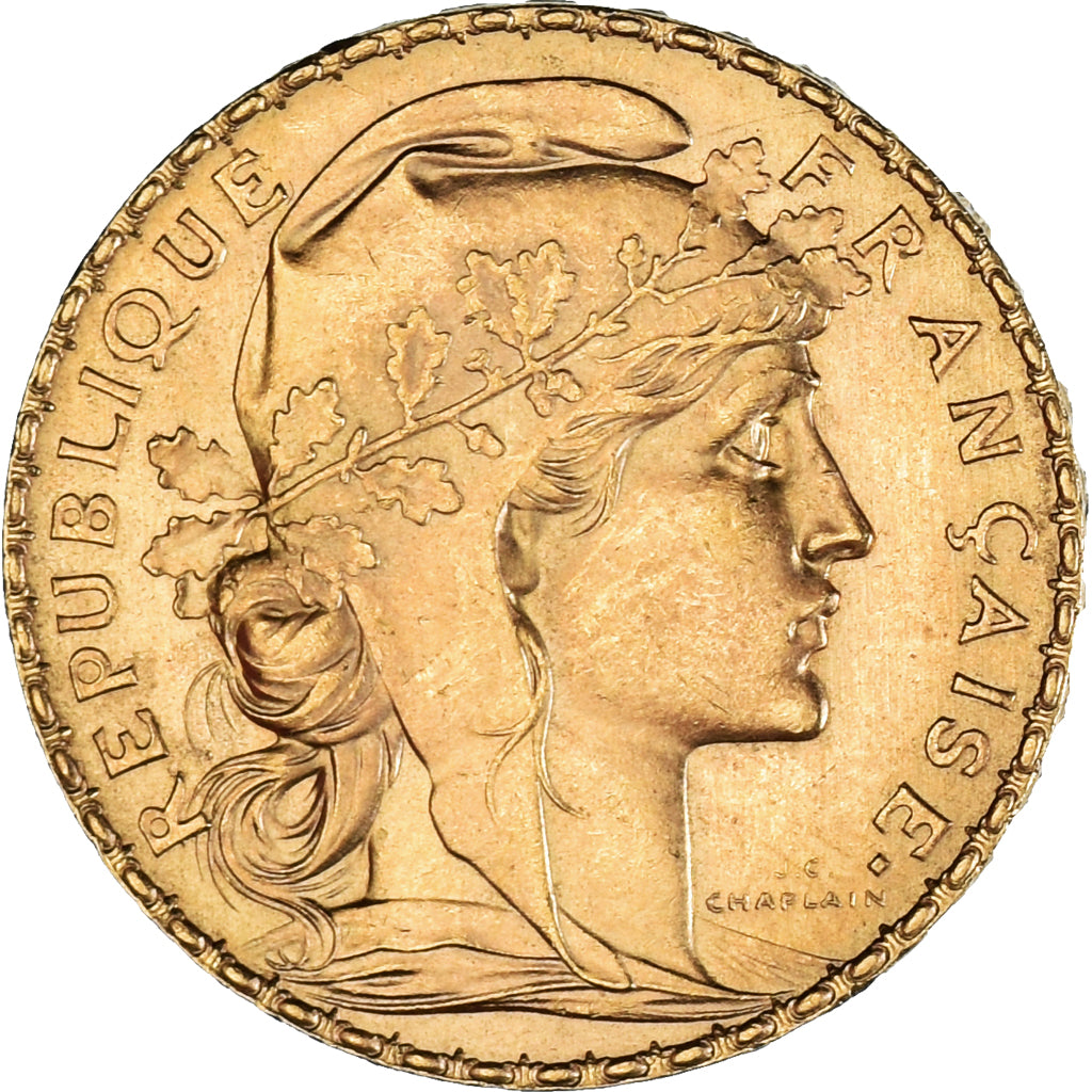 Coin, France, Marianne, 20 Francs, 1907, Paris, AU(55-58), Gold, KM:857
