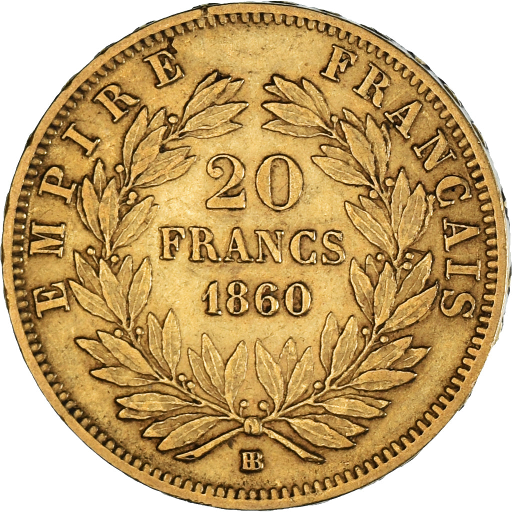 Monnaie, France, Napoleon III, 20 Francs, 1860, Strasbourg, TTB, Or