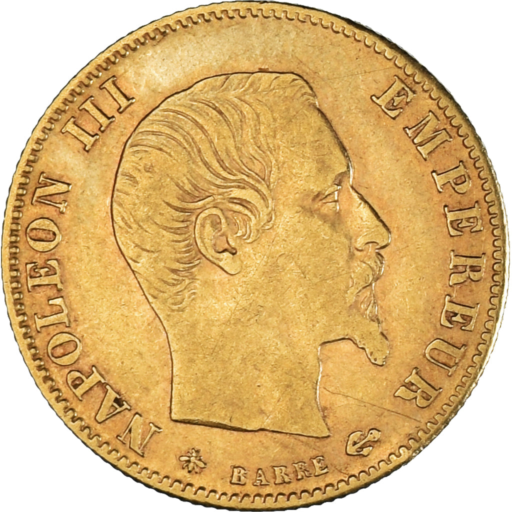 Moneta, Francja, Napoleon III, Napoléon III, 5 Francs, 1860, Paris, AU(50-53)