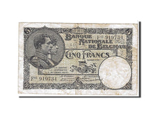 Banknote, Belgium, 5 Francs, 1925, KM:93, VF(20-25)