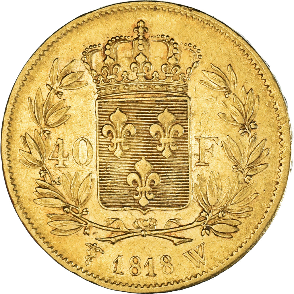 Munten, Frankrijk, Louis XVIII, Louis XVIII, 40 Francs, 1818, Lille, ZF+, Goud