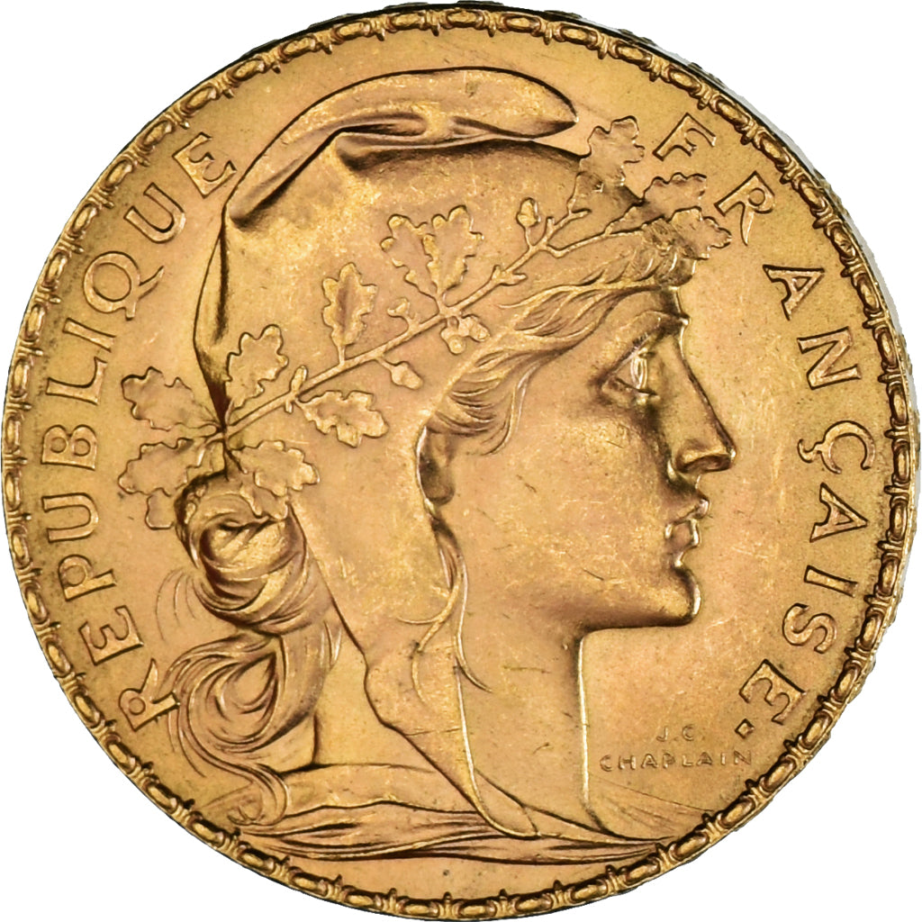 Moneda, Francia, Marianne, 20 Francs, 1910, Paris, EBC, Oro, KM:857