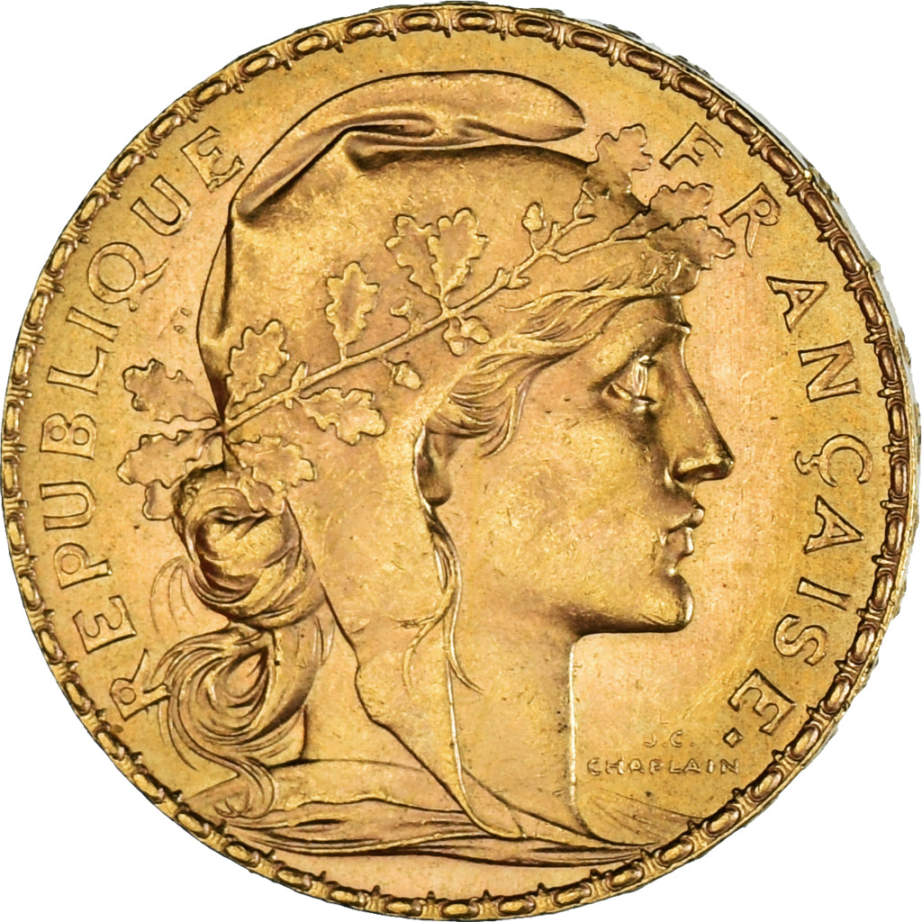 Coin, France, Marianne, 20 Francs, 1912, Paris, AU(55-58), Gold, KM:857
