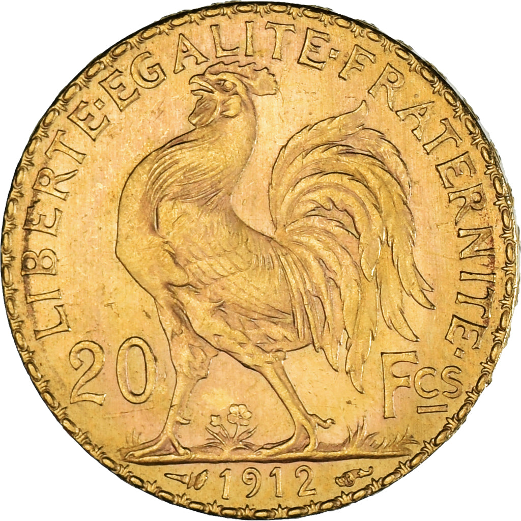Coin, France, Marianne, 20 Francs, 1912, Paris, AU(55-58), Gold, KM:857