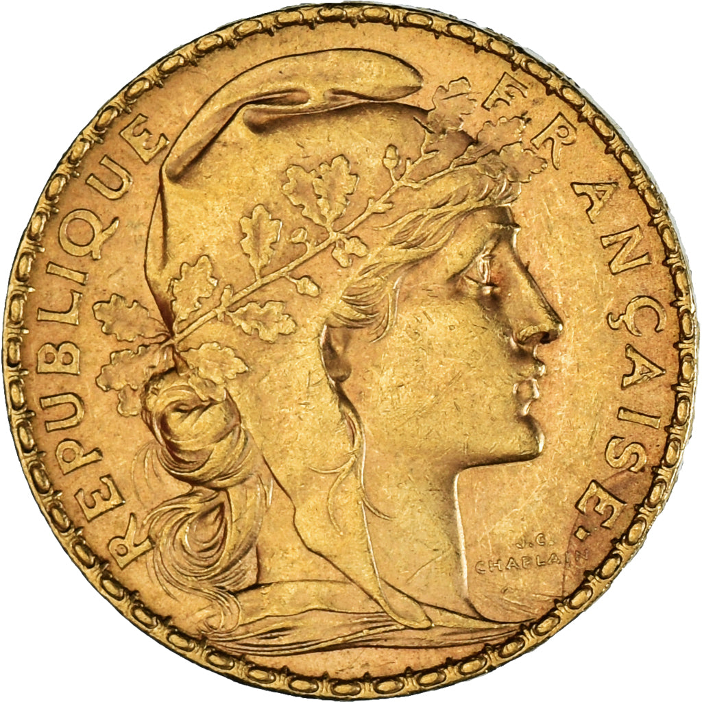 FRANCE, Marianne, 20 Francs, 1899, Paris, KM #847, AU(50-53), Gold, Gadoury...
