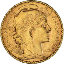 FRANCE, Marianne, 20 Francs, 1899, Paris, KM #847, AU(50-53), Gold, Gadoury...