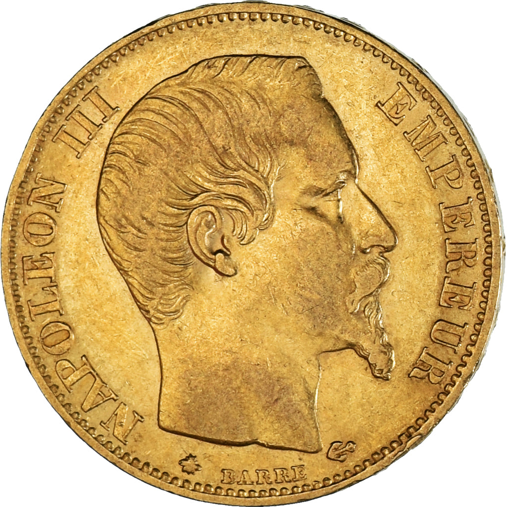 France, Napoleon III, 20 Francs, 1858, Strasbourg, EF(40-45), Gold, KM:781.2