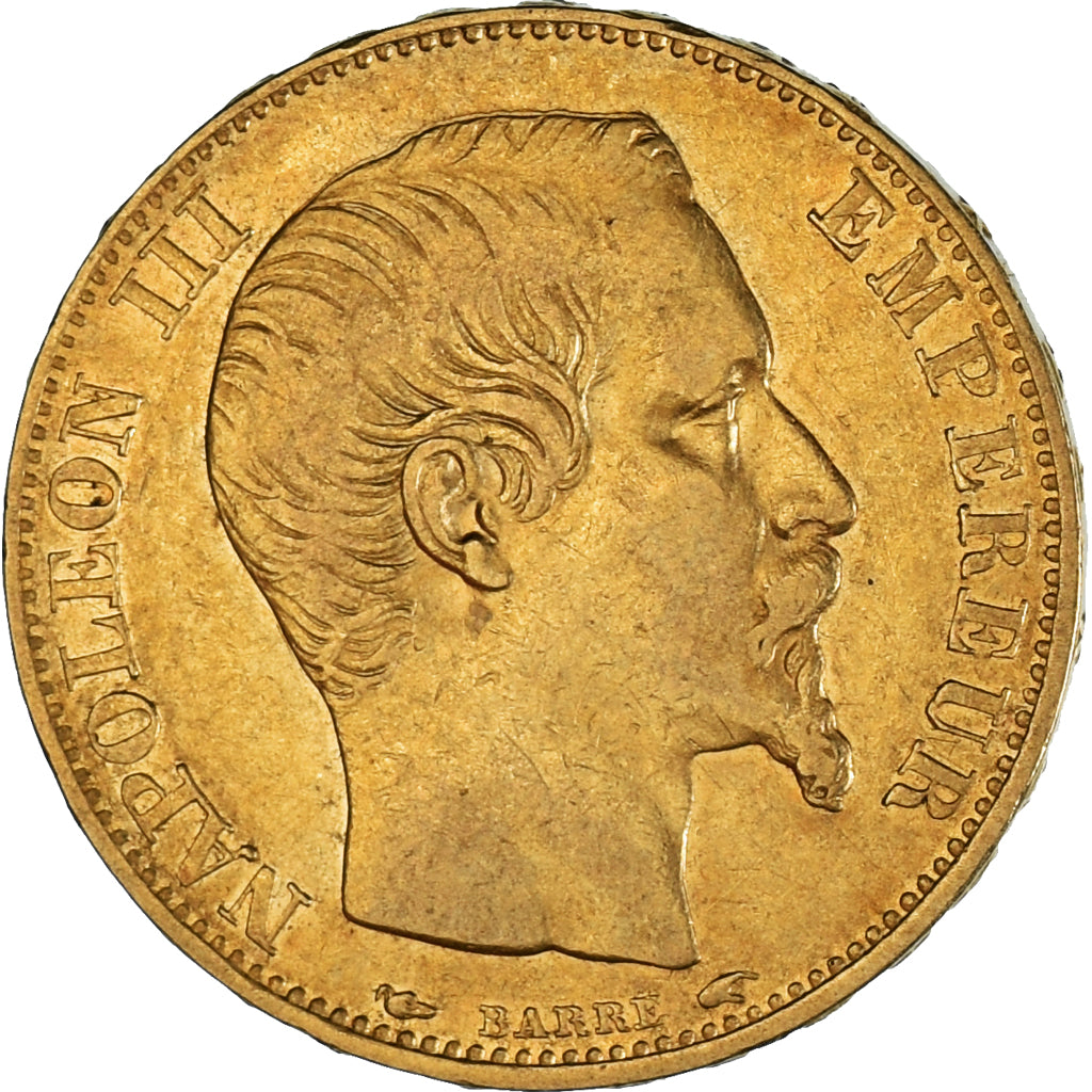 Moneda, Francia, Napoleon III, Napoléon III, 20 Francs, 1854, Paris, MBC+, Oro