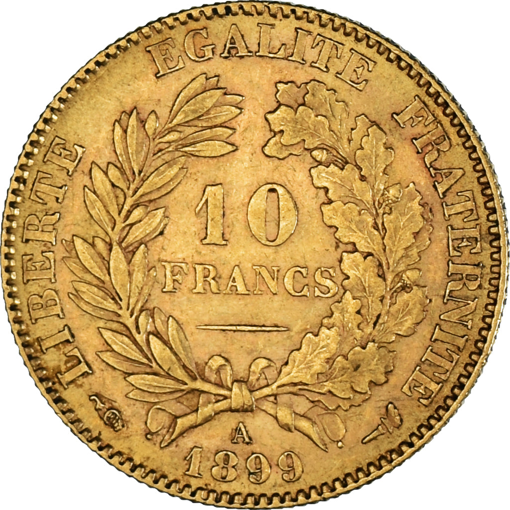 Francia, Cérès, 10 Francs, 1899, Paris, BB+, Oro, KM:830, Gadoury:1016