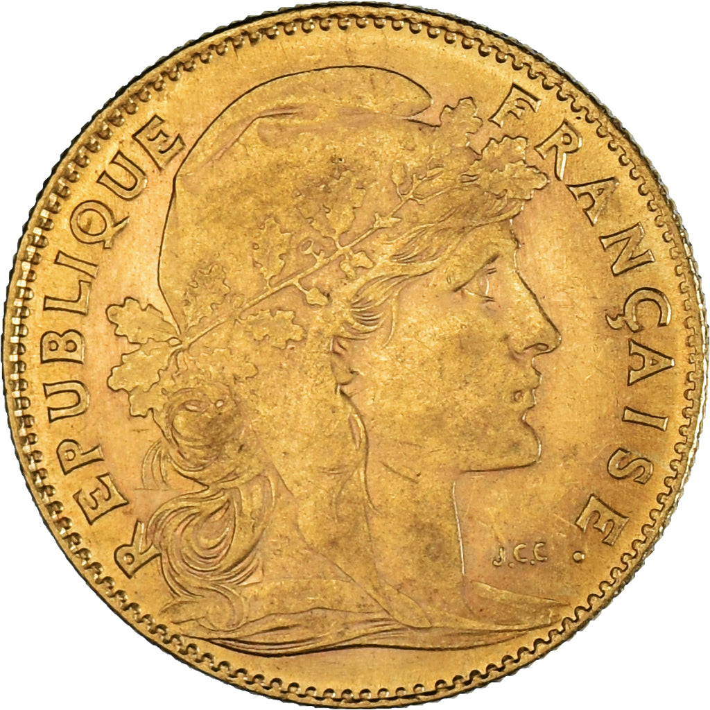 Moneta, Francja, Marianne, 10 Francs, 1911, Paris, EF(40-45), Złoto, KM:846