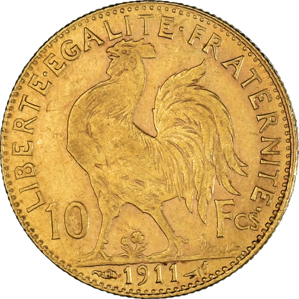 Moneta, Francja, Marianne, 10 Francs, 1911, Paris, EF(40-45), Złoto, KM:846