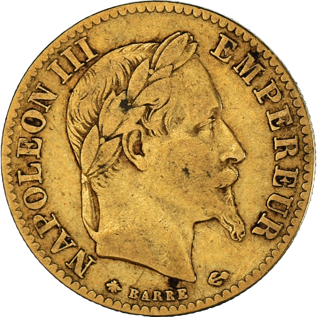 Munten, Frankrijk, Napoleon III, 10 Francs, 1868, Paris, FR+, Goud, KM:800.1