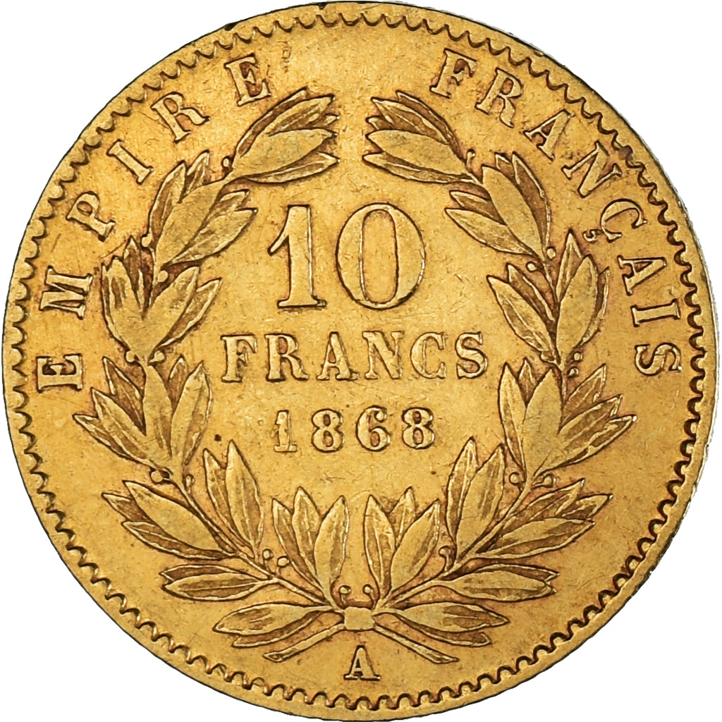 Coin, France, Napoleon III, Napoléon III, 10 Francs, 1868, Paris, VF(30-35)