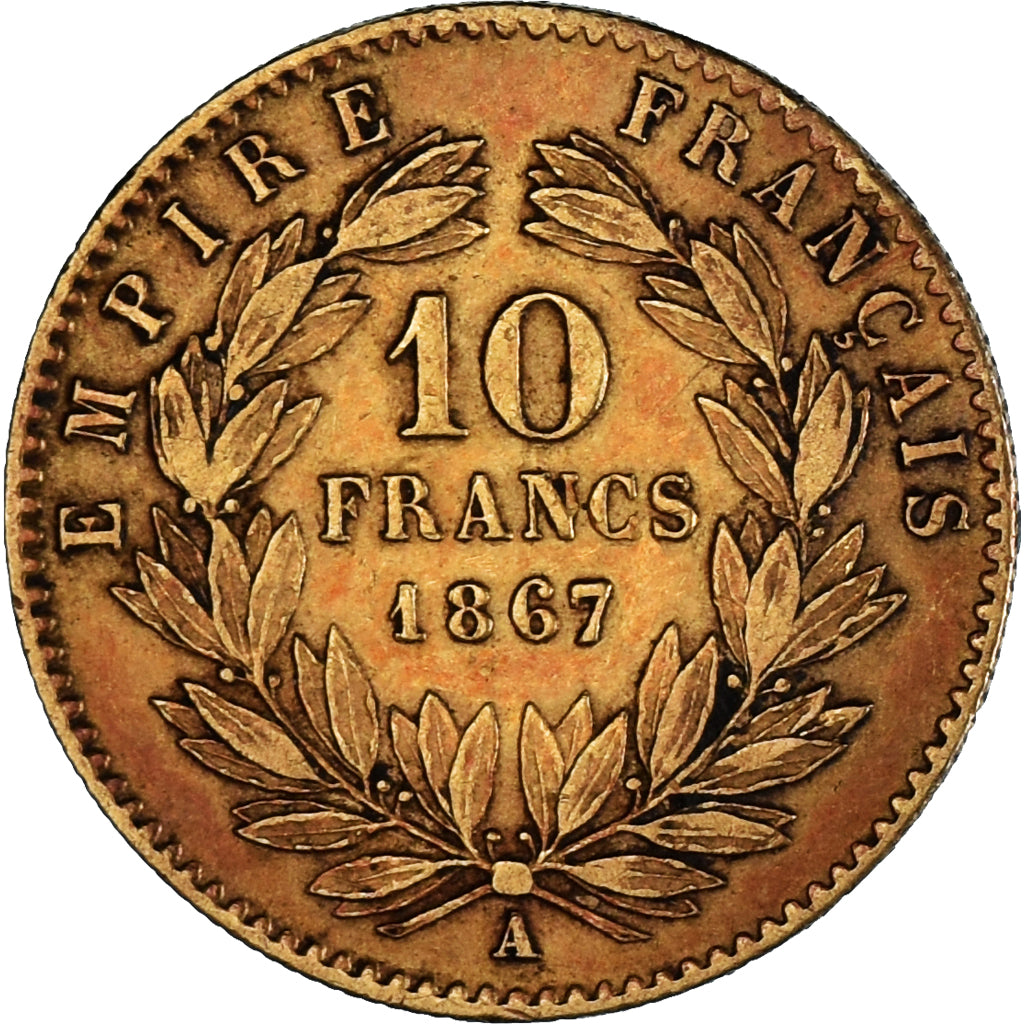 Coin, France, Napoleon III, Napoléon III, 10 Francs, 1867, Paris, EF(40-45)