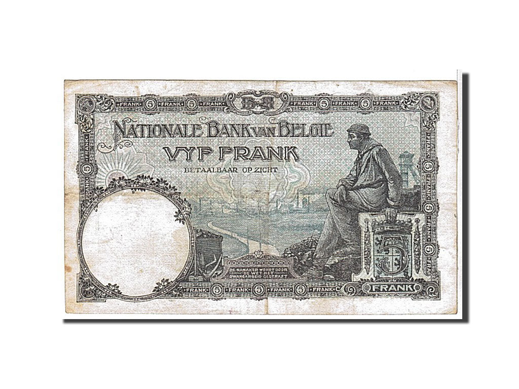 Geldschein, Belgien, 5 Francs, 1925, KM:93, SS