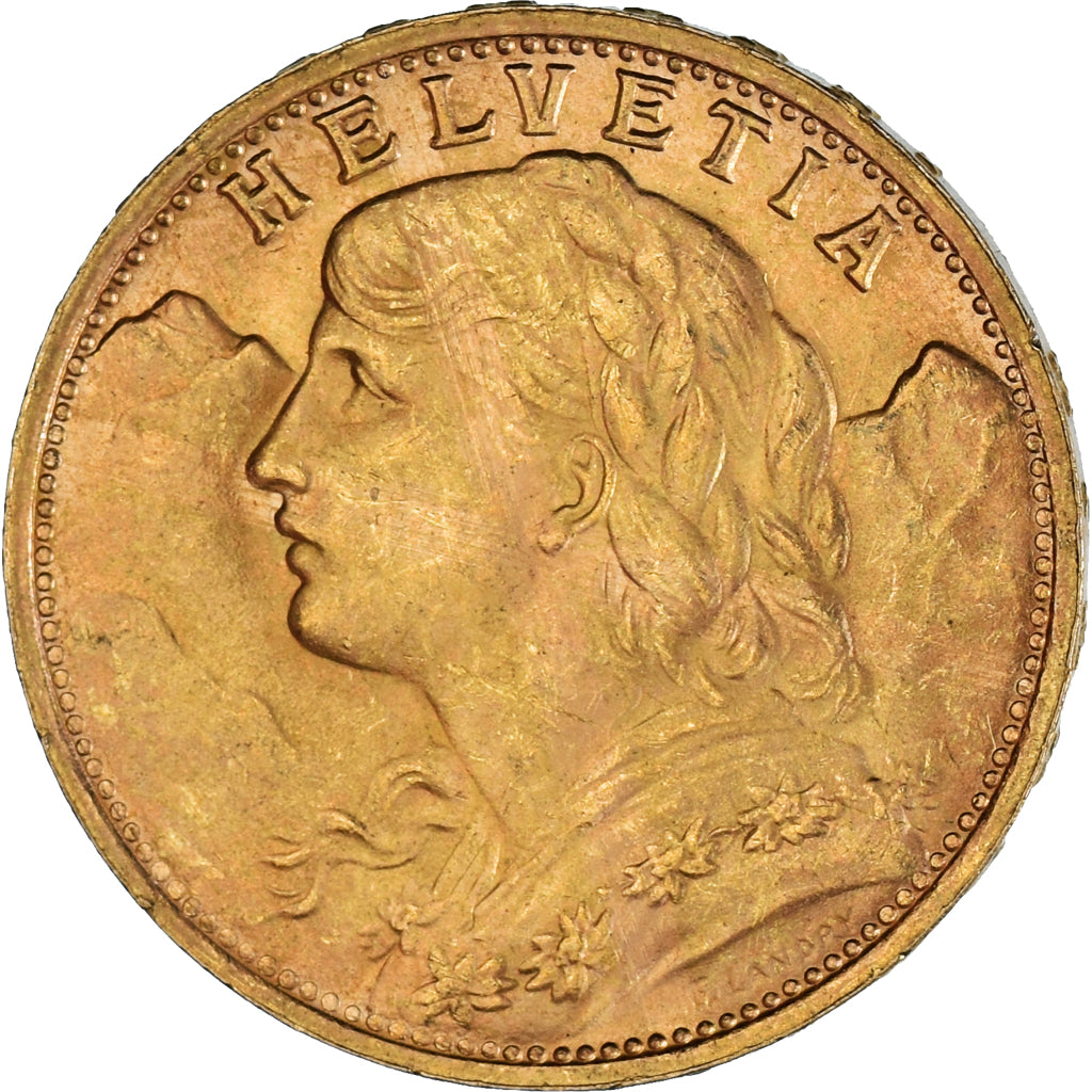 Moneda, Suiza, 20 Francs, 1947, Bern, MBC, Oro, KM:35.2