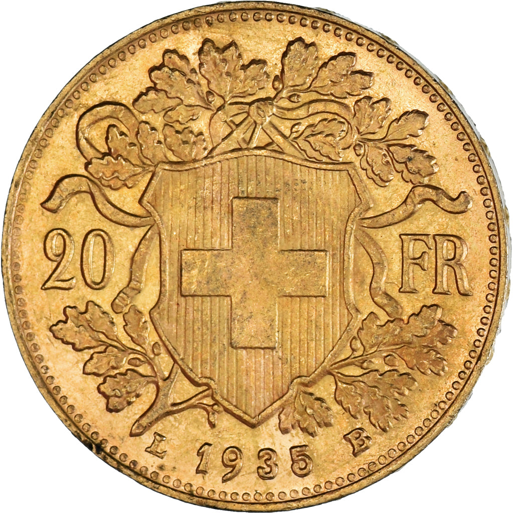 Moneda, Suiza, 20 Francs, 1935, Bern, EBC, Oro, KM:35.1