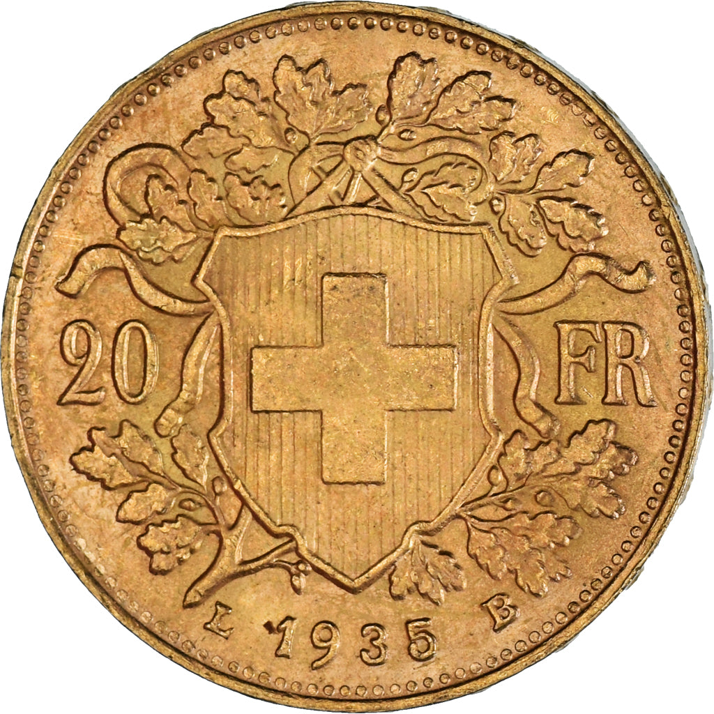 Moneda, Suiza, 20 Francs, 1935, Bern, EBC, Oro, KM:35.1