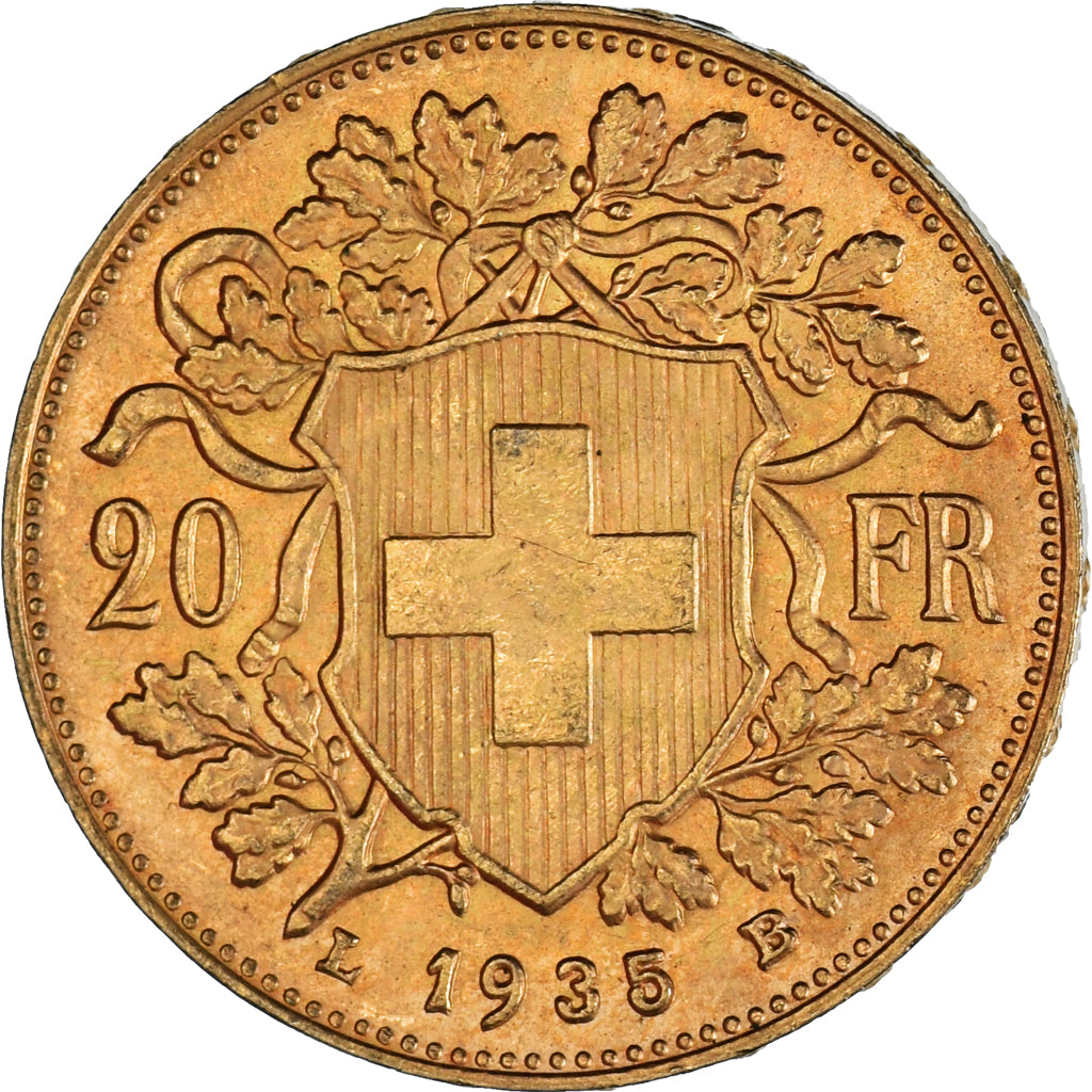 Moneda, Suiza, 20 Francs, 1935, Bern, EBC, Oro, KM:35.1
