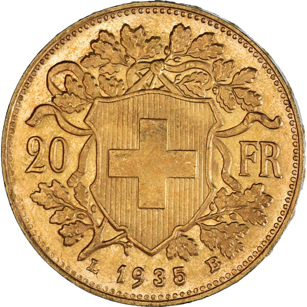 Moneda, Suiza, 20 Francs, 1935, Bern, EBC, Oro, KM:35.1