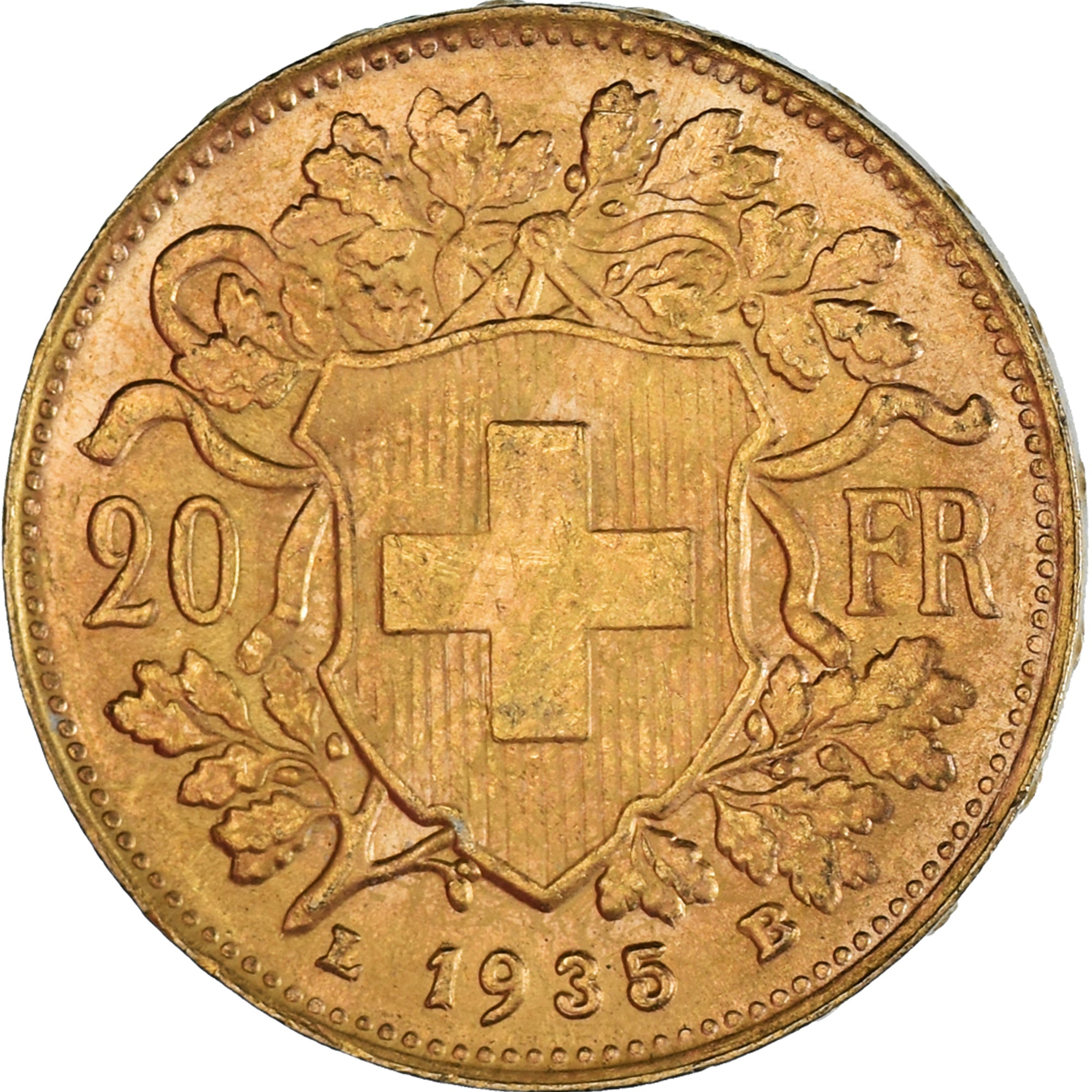 Moneda, Suiza, 20 Francs, 1935, Bern, EBC, Oro, KM:35.1