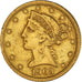 Moneda, Estados Unidos, Coronet Head, $5, 1903, San Francisco, MBC, Oro, KM 101