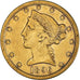Moneta, USA, Coronet Head, $5, Half Eagle, 1896, U.S. Mint, San Francisco
