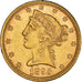 Moeda, Estados Unidos da América, Coronet Head, $5, Half Eagle, 1895, U.S.