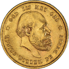 Moeda, Países Baixos, William III, 10 Gulden, 1876, AU(50-53), Dourado, KM:106