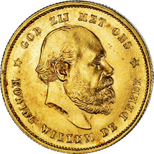 Coin, Netherlands, William III, 10 Gulden, 1876, AU(55-58), Gold, KM:106