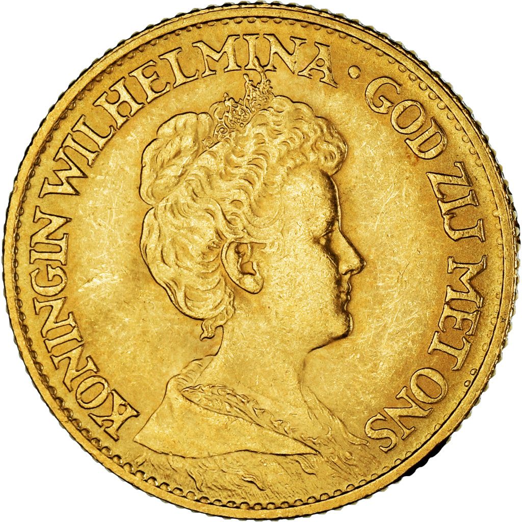 Moneta, Paesi Bassi, Wilhelmina I, 10 Gulden, 1913, SPL-, Oro, KM:149