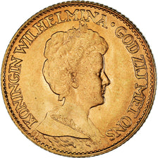 Moneta, Paesi Bassi, Wilhelmina I, 10 Gulden, 1917, BB+, Oro, KM:149