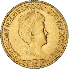 Coin, Netherlands, Wilhelmina I, 10 Gulden, 1917, EF(40-45), Gold, KM:149